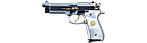 Beretta 92 Pistol, damask steel, gold-plated with pearl