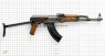 AKS-47 Kalashnikov Assault Rifle , M1947 miniature model on scale grid