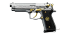 Beretta 92 Pistol miniature model, damask steel, ebony