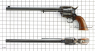Colt Buntline Target Revolver, M1873 miniature model on scale grid