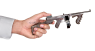 Пистолет-пулемет Томпсона 1921 с диском миниатюрная модель в руке