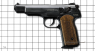 Stechkin APS Pistol, M1951 miniature model on scale grid